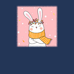 Свитшот хлопковый мужской Милый заяц с шарфом, цвет: тёмно-синий — фото 2