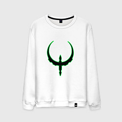 Свитшот хлопковый мужской Чёрно-зелёный знак quake, цвет: белый
