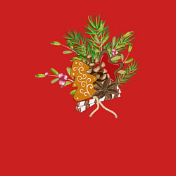 Свитшот хлопковый мужской Новогодний букет, цвет: красный — фото 2