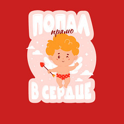 Свитшот хлопковый мужской Купидон попал прямо в сердце, цвет: красный — фото 2