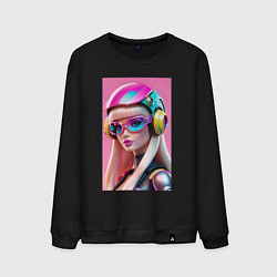 Свитшот хлопковый мужской Sweet Barbie - cyberpunk, цвет: черный