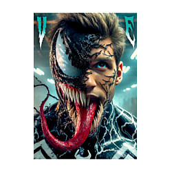 Свитшот хлопковый мужской Venom and Eddie - ai art fantasy, цвет: белый — фото 2