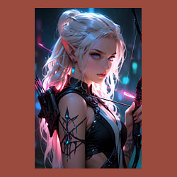 Свитшот хлопковый мужской Прекрасная девушка-эльф с луком, цвет: кирпичный — фото 2