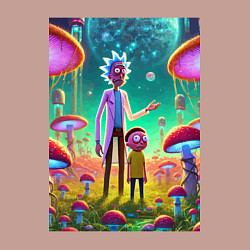 Свитшот хлопковый мужской Morty and Rick on a neon planet, цвет: пыльно-розовый — фото 2