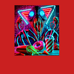 Свитшот хлопковый мужской Последствие употребления фастфуда, цвет: красный — фото 2