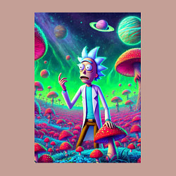 Свитшот хлопковый мужской Рик потерял Морти на грибной планете, цвет: пыльно-розовый — фото 2