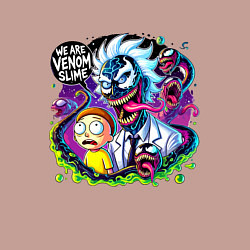 Свитшот хлопковый мужской Rick and Morty - we are Venom slime, цвет: пыльно-розовый — фото 2