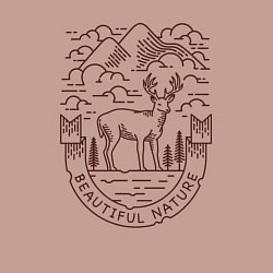 Свитшот хлопковый мужской Дикий и свободный олень, цвет: пыльно-розовый — фото 2