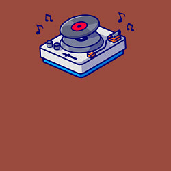 Свитшот хлопковый мужской Музыкальный виниловый проигрыватель, цвет: кирпичный — фото 2