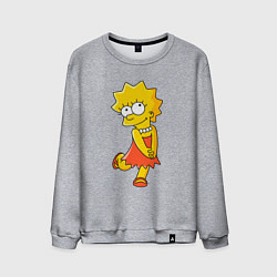 Свитшот хлопковый мужской Lisa Simpson, цвет: меланж