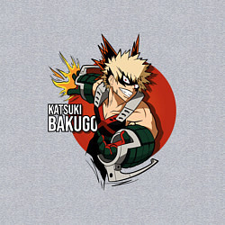 Свитшот хлопковый мужской Моя геройская академия Бакуго круг, цвет: меланж — фото 2