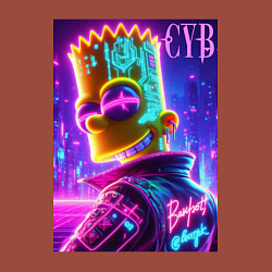 Свитшот хлопковый мужской Cyber Bart - neon glow, цвет: кирпичный — фото 2