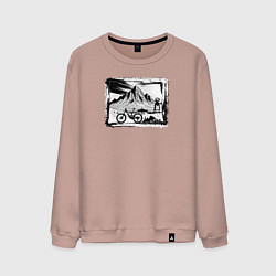Свитшот хлопковый мужской Туры на природе, цвет: пыльно-розовый