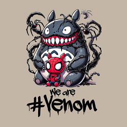 Свитшот хлопковый мужской Totoro-Venom and Spider-man, цвет: миндальный — фото 2