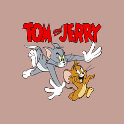Свитшот хлопковый мужской Том и Джерри - погоня, цвет: пыльно-розовый — фото 2