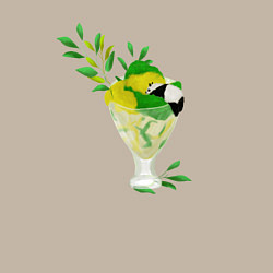 Свитшот хлопковый мужской Панда и мороженое, цвет: миндальный — фото 2