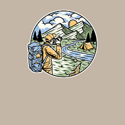 Свитшот хлопковый мужской Фото пейзаж, цвет: миндальный — фото 2