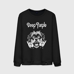 Свитшот хлопковый мужской Deep Purple rock dog, цвет: черный