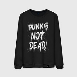 Свитшот хлопковый мужской Punk not dead, цвет: черный