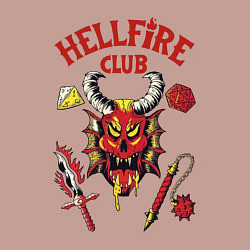 Свитшот хлопковый мужской Stranger things - hellfire club, цвет: пыльно-розовый — фото 2