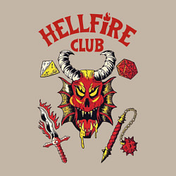 Свитшот хлопковый мужской Stranger things - hellfire club, цвет: миндальный — фото 2