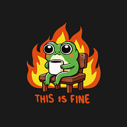 Свитшот хлопковый мужской Frog - this is fine, цвет: черный — фото 2