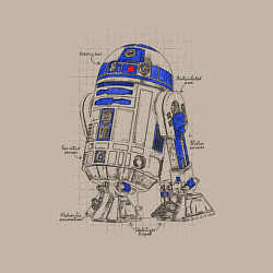 Свитшот хлопковый мужской R2-D2, цвет: миндальный — фото 2