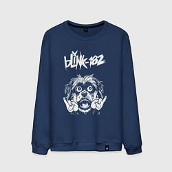 Свитшот хлопковый мужской Blink 182 rock dog, цвет: тёмно-синий