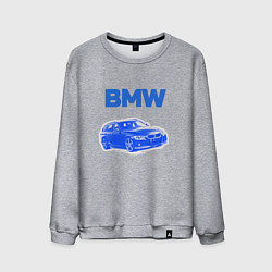 Свитшот хлопковый мужской Blue bmw, цвет: меланж