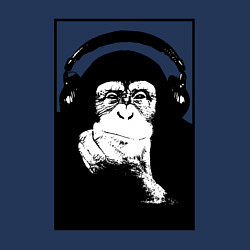 Свитшот хлопковый мужской Monkey in the headphones, цвет: тёмно-синий — фото 2