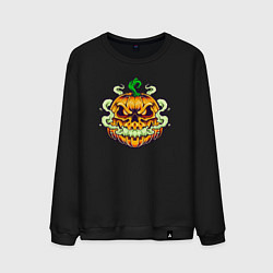 Свитшот хлопковый мужской Evil pumpkin, цвет: черный