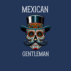 Свитшот хлопковый мужской Мексиканский джентльмен череп муэрто, цвет: тёмно-синий — фото 2