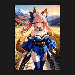 Свитшот хлопковый мужской Лиса посреди живописного поля, цвет: черный — фото 2