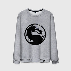 Свитшот хлопковый мужской Смертельная битва - логотип, цвет: меланж