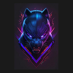 Свитшот хлопковый мужской Черная пантера маска, цвет: черный — фото 2