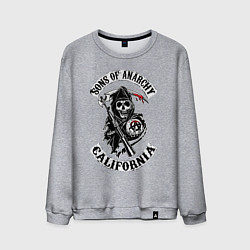 Свитшот хлопковый мужской Sons of anarchy - logo, цвет: меланж