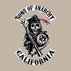 Свитшот хлопковый мужской Sons of anarchy - logo, цвет: миндальный — фото 2