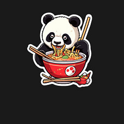 Свитшот хлопковый мужской Панда - сладкий поедатель лапши, цвет: черный — фото 2