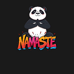 Свитшот хлопковый мужской Панда на намасте, цвет: черный — фото 2