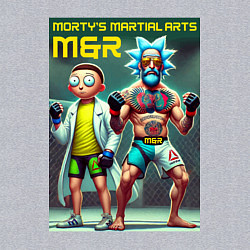 Свитшот хлопковый мужской Mortys martial arts - Rick and Morty, цвет: меланж — фото 2