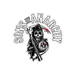 Свитшот хлопковый мужской Сыны анархии - логотип, цвет: белый — фото 2