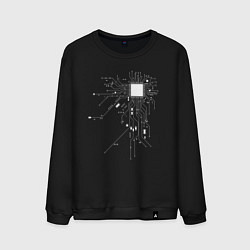 Свитшот хлопковый мужской Сердце хакера, цвет: черный