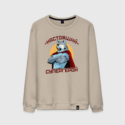 Мужской свитшот Настоящий супергерой волк