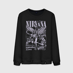 Свитшот хлопковый мужской Nirvana grunge, цвет: черный