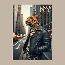 Свитшот хлопковый мужской Леопард-модник житель Нью-Йорка, цвет: миндальный — фото 2