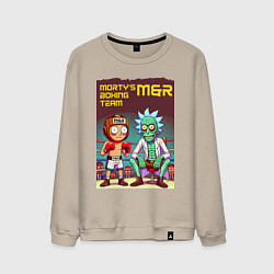 Мужской свитшот Mortys boxing team - ai art fantasy