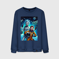 Мужской свитшот Космонавты Рик и Морти - нейроарт фантазия