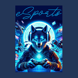 Свитшот хлопковый мужской Волчара - крутой геймер, цвет: тёмно-синий — фото 2