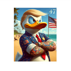 Свитшот хлопковый мужской Donald Trump Duck - meme, цвет: белый — фото 2