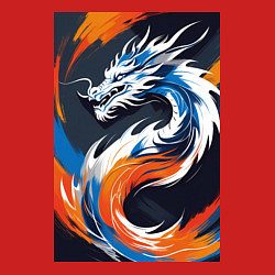 Свитшот хлопковый мужской Дракон в вихре красок, цвет: красный — фото 2